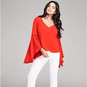 GUESS BY MARCIANO! NWT CLAUDINE BELL-SLEEVE TOP
